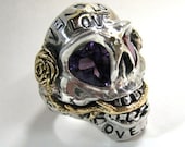 Bronze Rose Custom Skull Ring
