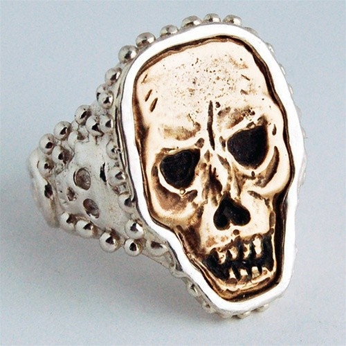 Silver with Bronze Custom Skull Ring