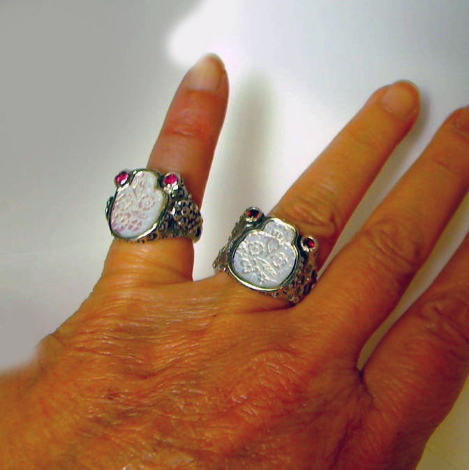 Day of the Dead Sugar Skulls Rings His and Hers Wedding Set R053