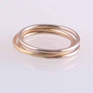 Set of 3 14k Gold Stack Rings 1.25mm, size 0-5.75