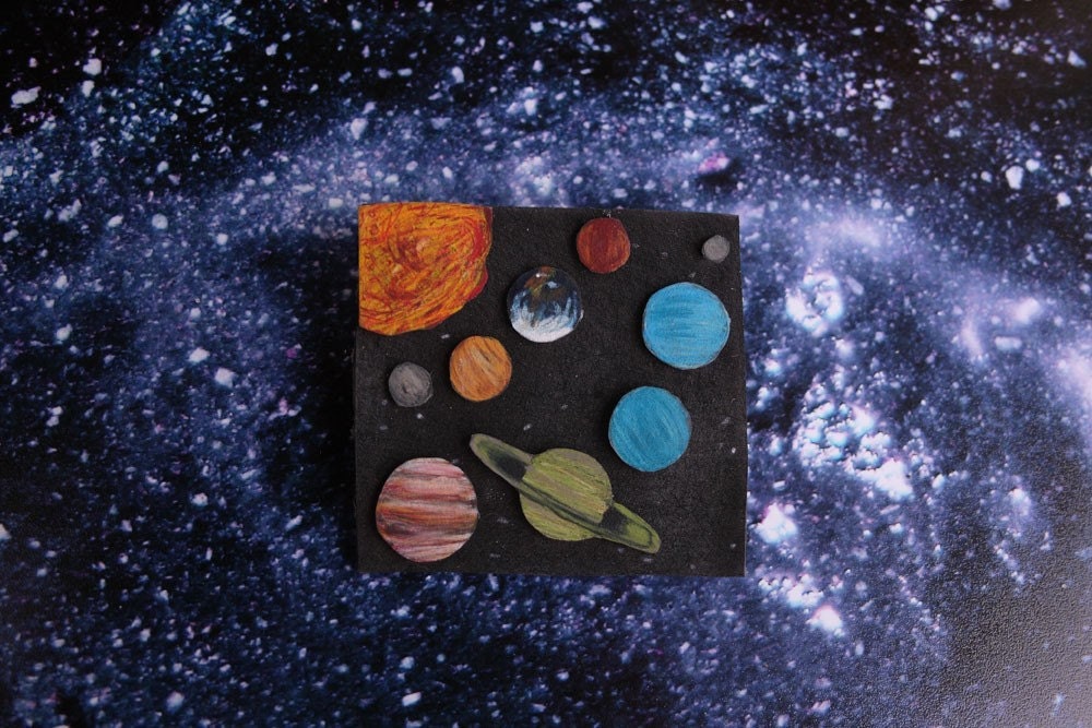 Our Solar System on a Brooch or pin