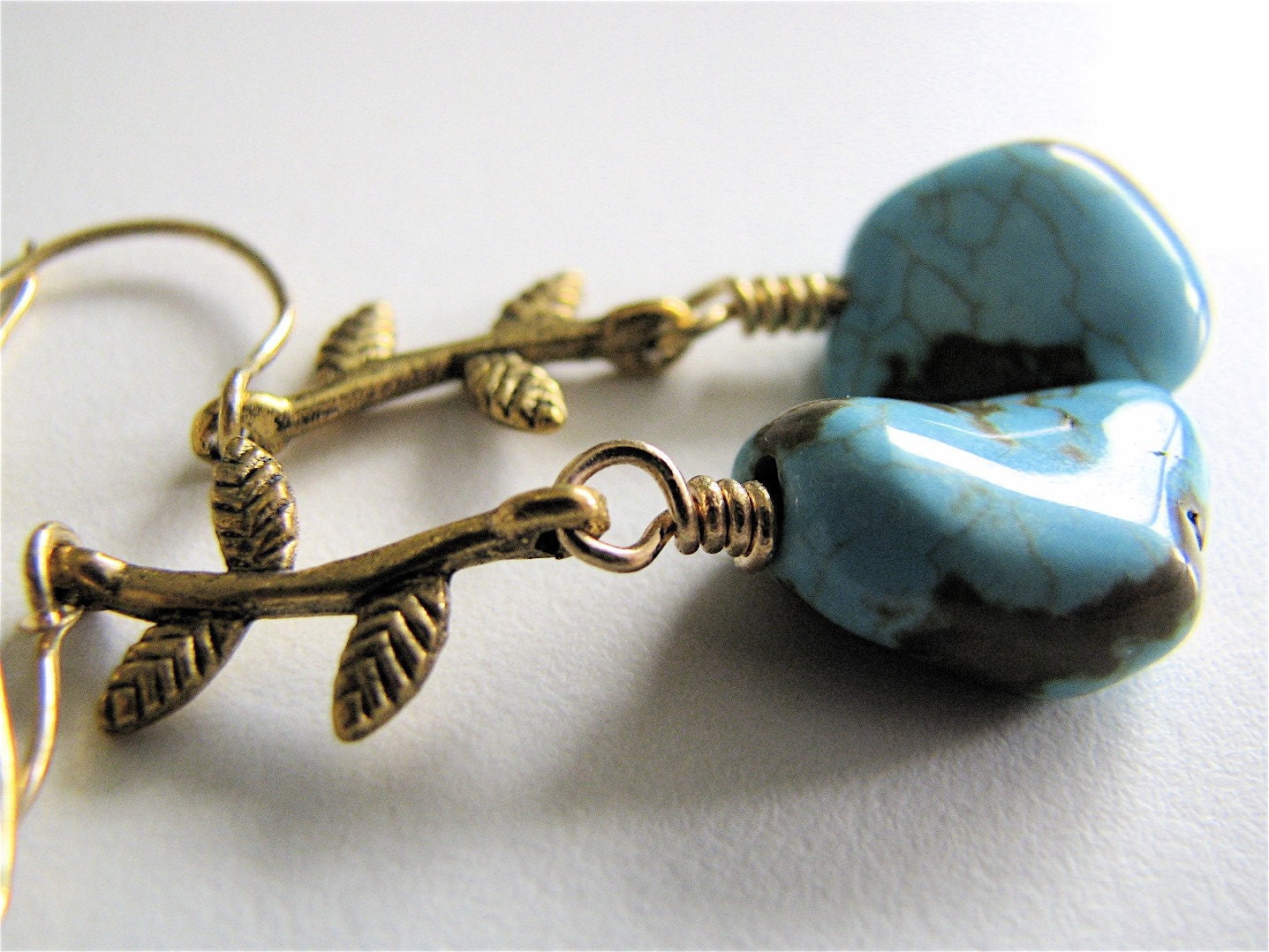 Foliage Earrings (gemstone/turquoise)