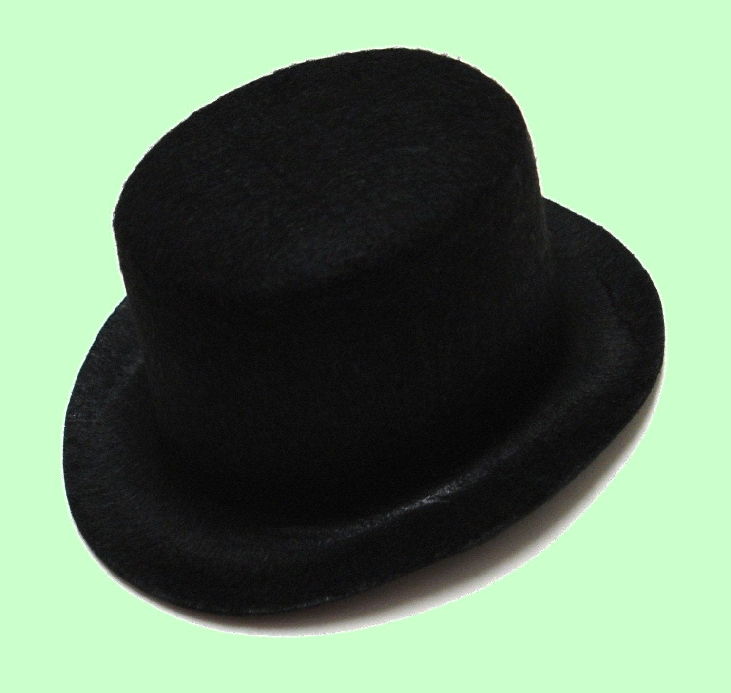 Mini Top Hats - 5 1/2 Inch Black Miniature Felt Bases for Hair Clips or Dolls - 6 PACK