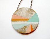 Hand painted geometric pendant