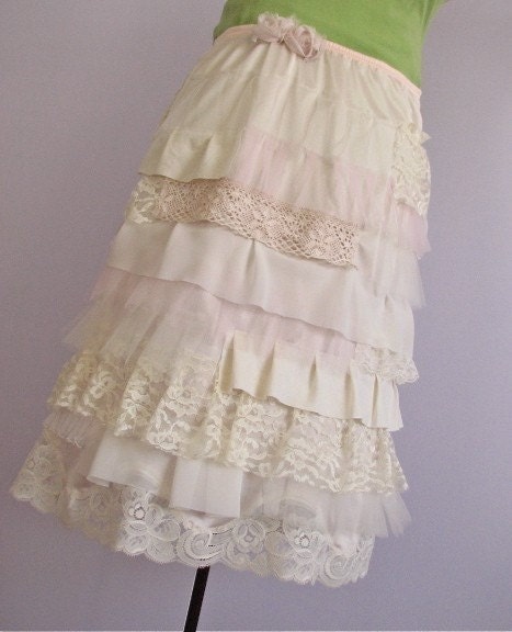 Chantilly ruffled layer skirt.  womens slip skirt. custom sizes