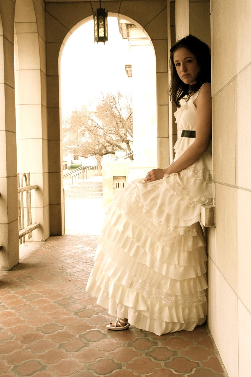 elsie. full length layered wedding slip dress.   custom sizes.