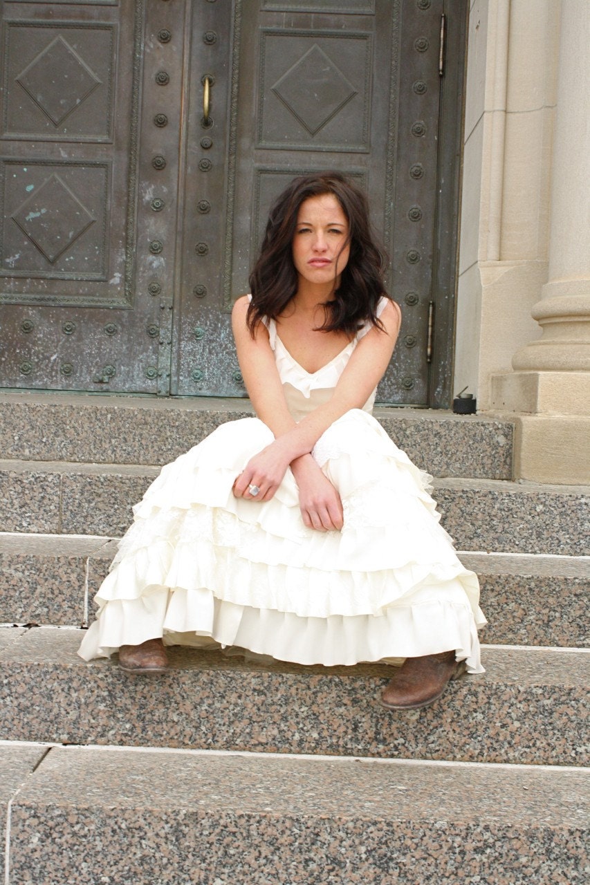 elsie. full length layered wedding slip dress.   custom sizes.