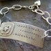 Hand stamped personalized Id style Sterling silver soldered faimly bracelet