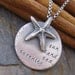 Sun Sea Sand Serenity.....hand stamped sterling silver Starfish Beach necklace