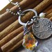 Fancy vintage letters... hand stamped fine and sterilng silver crystal necklace