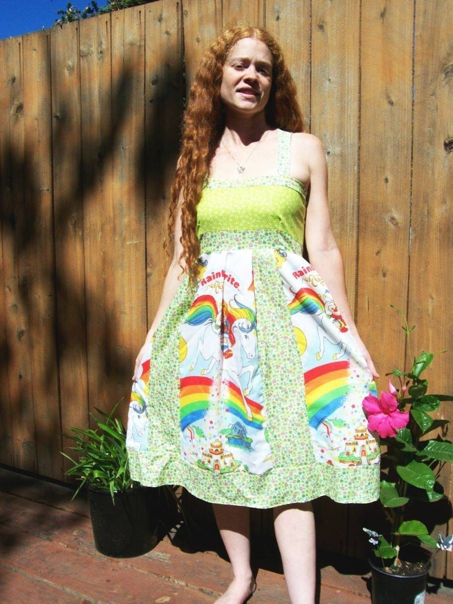 Vintage Patty O' Green Rainbow Brite Patchwork Dress