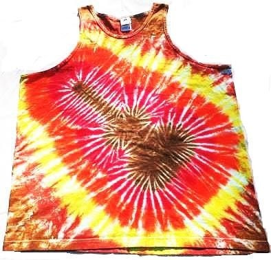 Men's or Women's Earth Tone Guitar Tie Dye Cotton Tank Top