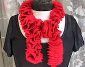 Red ruffles scarf