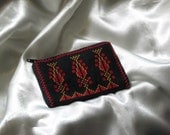 Embroided cross-stitch purse with Palestinian motifs -- 2