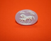 SALE ITEM...Medium Lavender Horses Cameo Ring