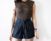 Dark Denim High Waisted Shorts 26 Inch Waist