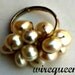 Wire Wrap Pearl Cluster Adjustable Ring in Brass