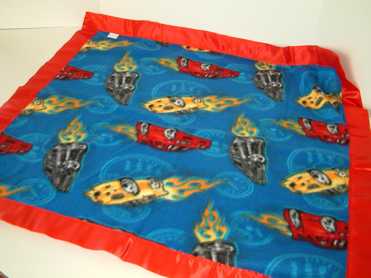 Hot Flames Cars Fleece Blanket