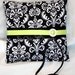 Black & White Damask with Lime Ring Bearer Pillow