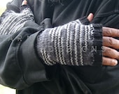 Shades Of GRAY / Fingerless Gloves For Men - yarncoture