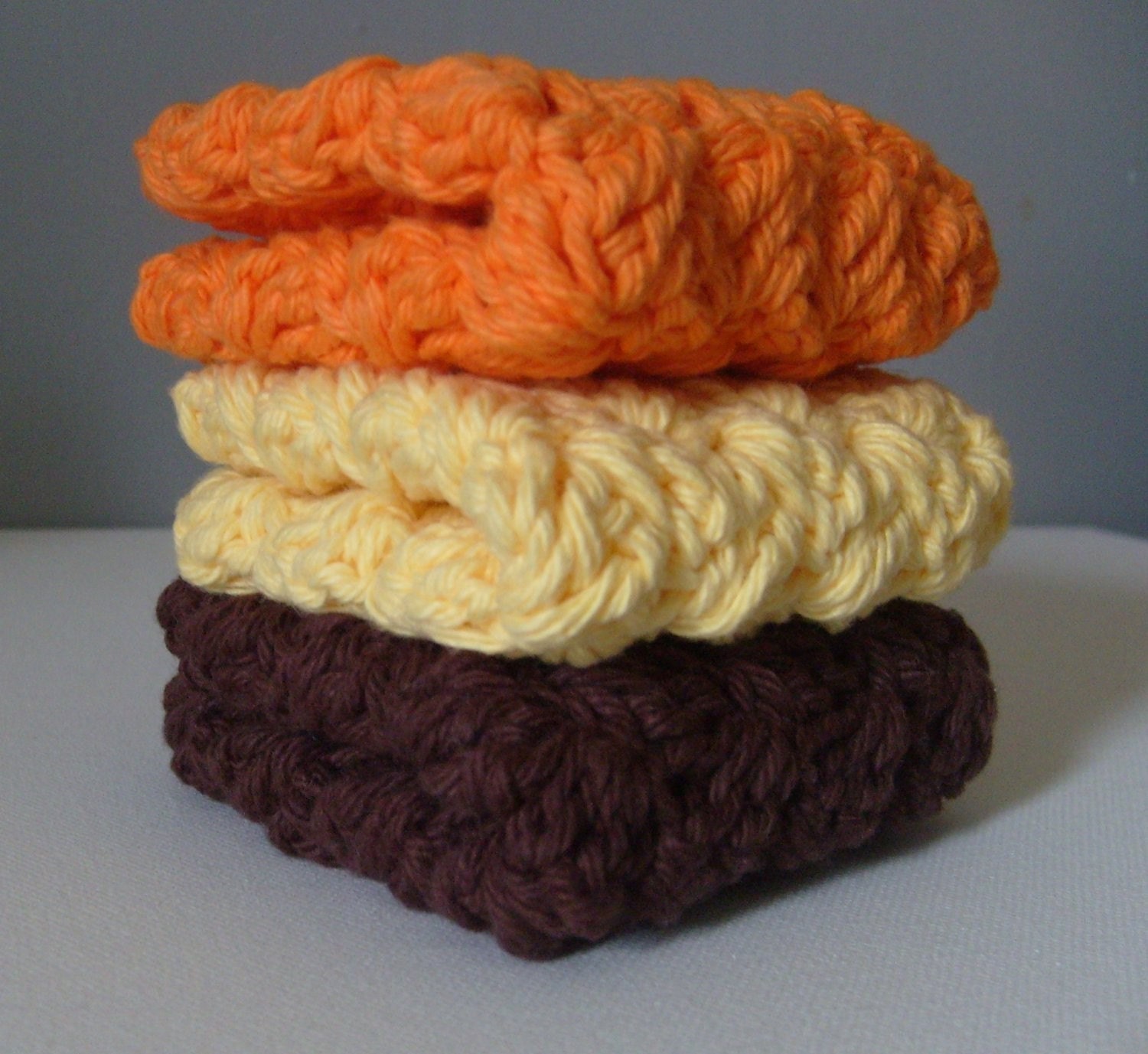 Every Day Luxury Washcloths In FALL/AUTUMN Colors - Hand Crocheted