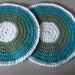 Crocheted Plate Chargers/Placemats/Dishcloths In Nautical Colors - White, Blue, and Green-All Cotton