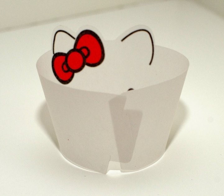 Hello Kitty style Cupcake Wrappers