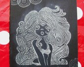 Moleskine Black Lined Cahier - a Swirly Girly Journal in Black & White