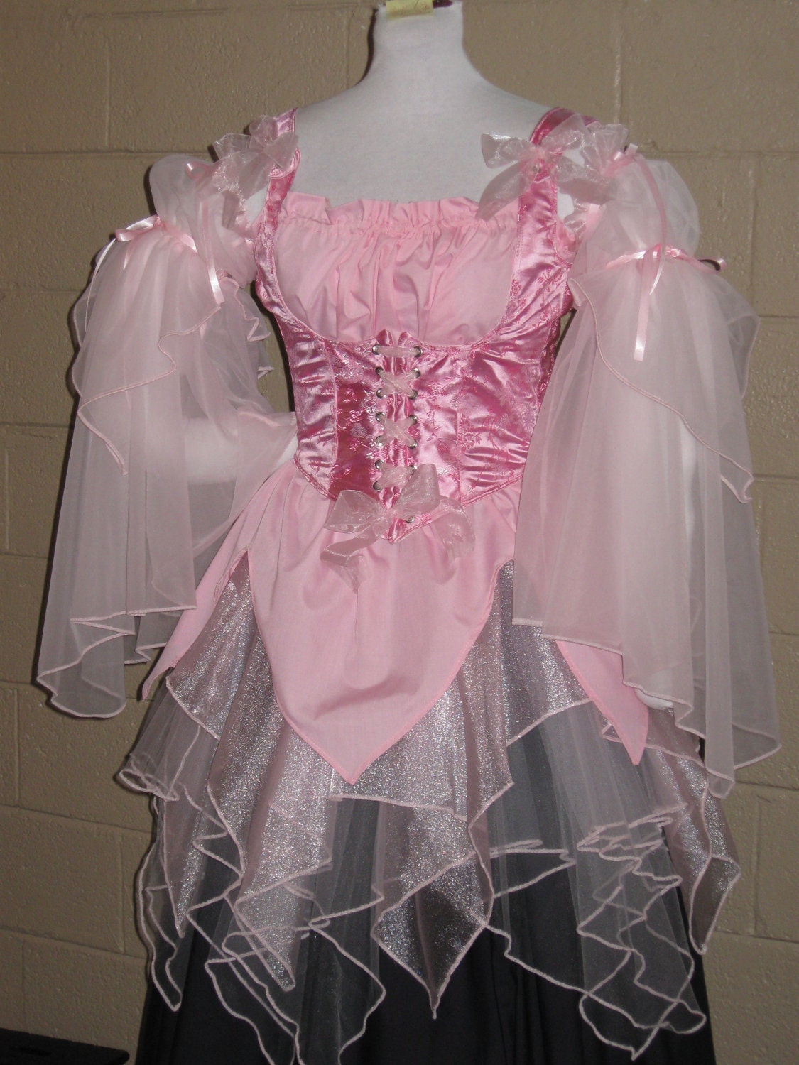 DDNJ Choose Color Renaissance Fairy Princess Pixie Fantasy Costume 4pc Cosplay Larp Anime Plus Custom Made ANY Size
