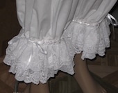 DDNJ White or Cream Cotton Victorian Style Lace Bloomers Plus Custom Made ANY Size Wedding Renaissance Gypsy Pirate Pantaloons Civil War