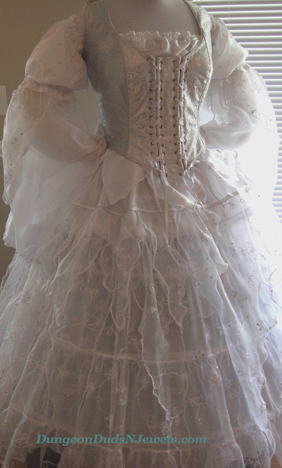 DDNJ Choose Color 5pc Fantasy Fairy Corset Gown Princess Queen Renaissance Wedding Plus Custom Made ANY Size Anime Cosplay