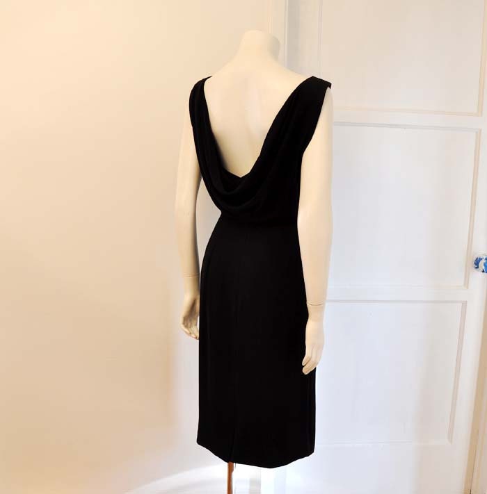 Draped Low Cut Back Jonny Herbert Vintage 50's Date Wiggle Dress