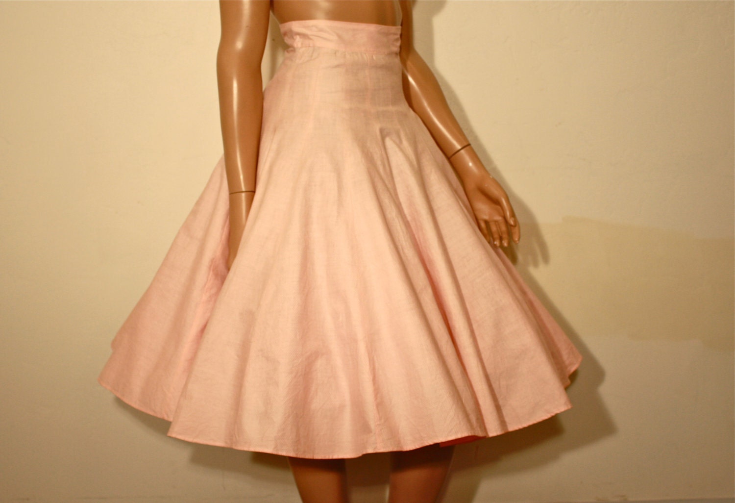 1950s Skirt / Cotton Candy Kisses Vintage 50's Pink Circle Skirt