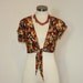 50s top / A Sunny Day Vintage 1950's Floral Midriff Wrap Top
