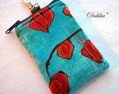 NEW--The Dahlia Padded Zippered Gadget Keeper in Michael Millers Turquoise Climbing Lantern Pods
