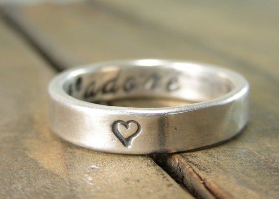 Silver Ring - Recycled Silver J'Adore Secret Message Ring -  I love you Ring