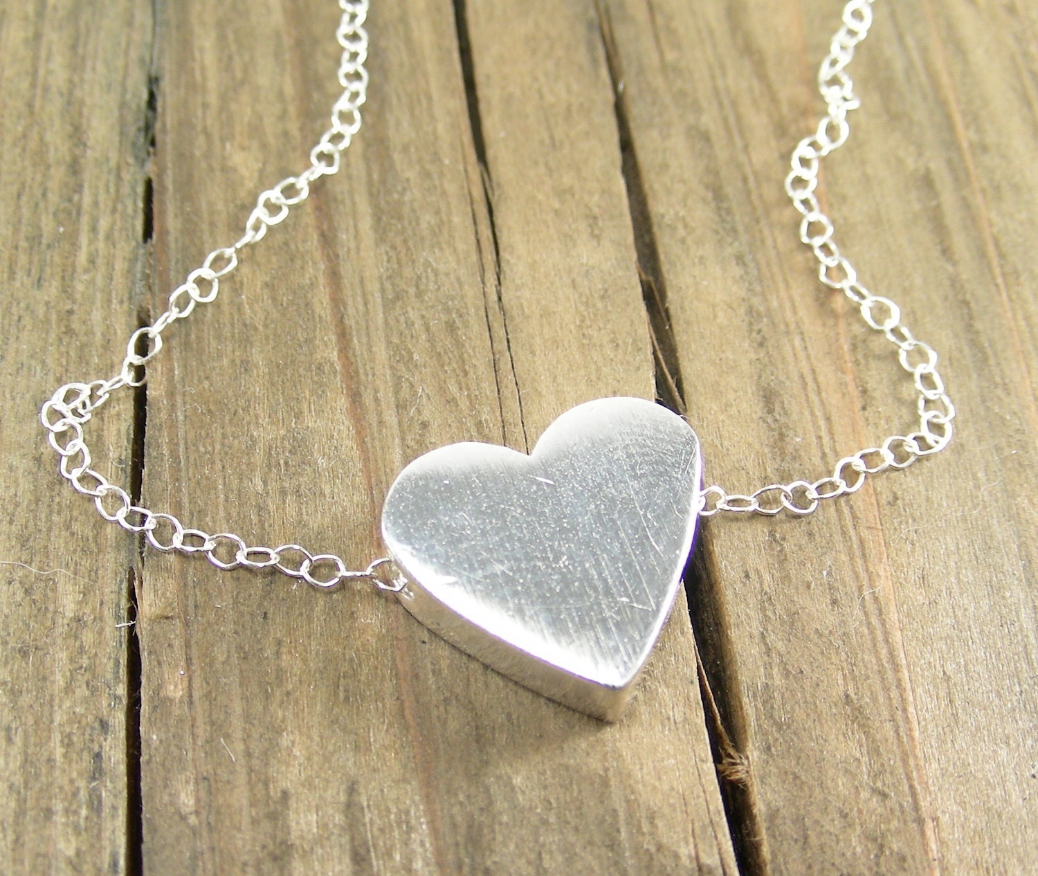 Personalized Heart Initial Necklace -  Heart Initial Jewelry Gold Plated Pewter