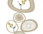 Pebble shaped Flowers Print
