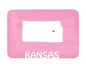 KANSAS Map - Baby Pink - Personalized Custom Color Watercolor Style Love State Map Wedding Birthday Anniversary GIft Children Kids Wall Art