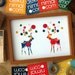 Lovely Deers Print - Colorful Rose Flower Pattern - Blue & Red -  Children Kids Wall poster Wedding Birthday Anniversary GIft