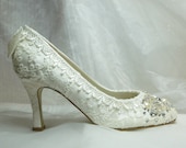 TWINKLE TOES wedding shoes... vintage lace, Swarovski crystals, pearls and glass embellishments