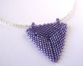 Geometric Necklace Triangle Pendant Custom Color Beadwork Necklace Peyote Bead Weaving Bead Woven Jewelry