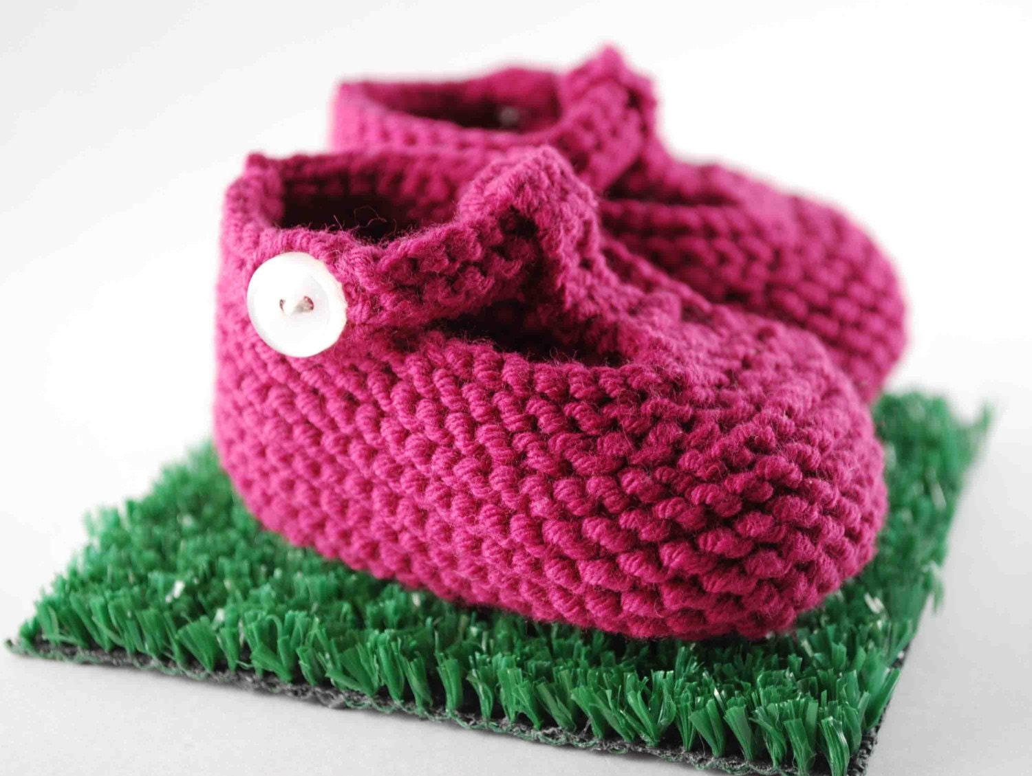 Sweet Magenta T Strap Baby Booties