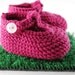 Sweet Magenta T Strap Baby Booties