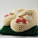 Little Miss Bow Cream Baby Booties