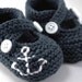 Ahoy Navy Anchor Baby Booties