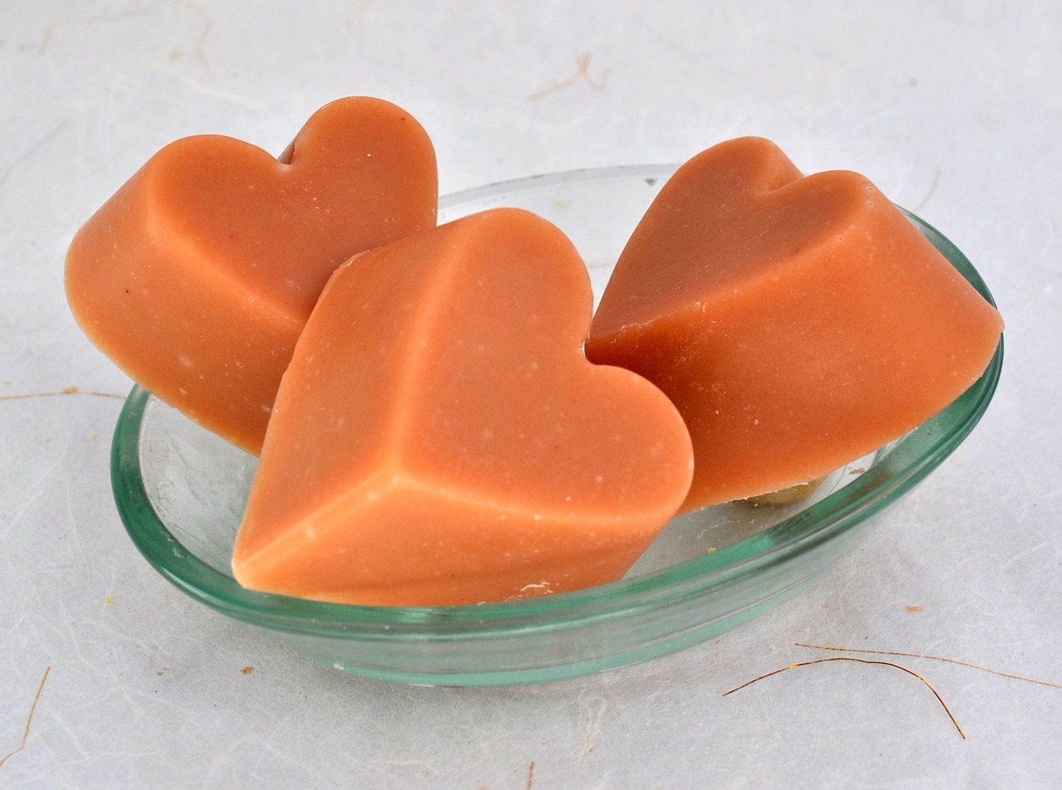 Organic Goat Milk Soap, 3 Heart Shaped Rose Geranium Cold Process Soaps