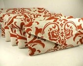 Bridal Pack 6 Purses  Auburn-Burnt Orange & Linen Traditions Damask  Bridesmaid Gift  Clutch Evening Bag ENVELOPE CLUTCH 10% Discount