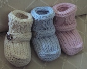 Download Now - CROCHET PATTERN Cabled Cuff Baby Booties - Pattern PDF