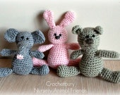 Download Now - CROCHET PATTERN Nursery Animal Friends - Set of 3 Amigurumi Designs - Pattern PDF